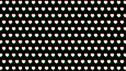 Wavy Heart Pattern RGB Split Glitch Aesthetic 4K Loop Stock Footage 338383273