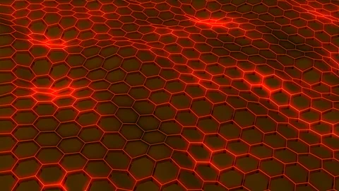 Wavy Hexagon Glow Stock Footage 92862436