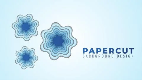 Wavy Hole Papercut Layers Vector Illustration. Abstract Background Design T.. Stock Illustration