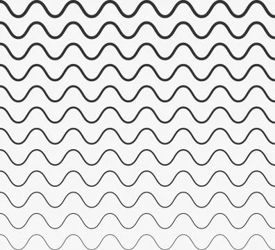Wavy horizontal lines. Vector illustration, flat design. Illustrazione stock