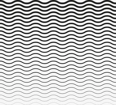 Wavy horizontal lines. Vector illustration, flat design. Illustrazione stock