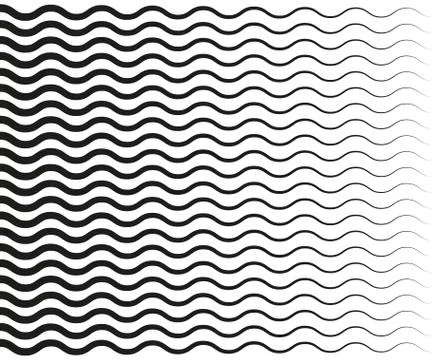 Wavy horizontal lines. Vector illustration, flat design. Stock Illustration