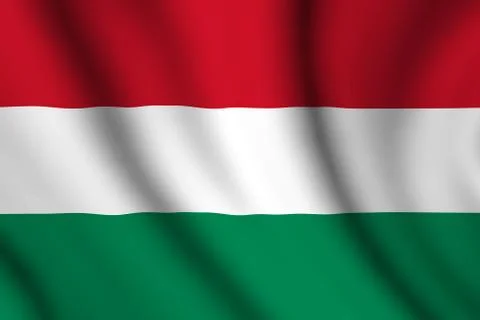 Wavy hungarian flag Stock Illustration