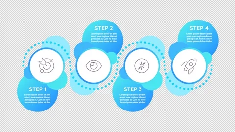 Wavy interconnected circular pathway empty infographic template animation Stock Footage 342247506
