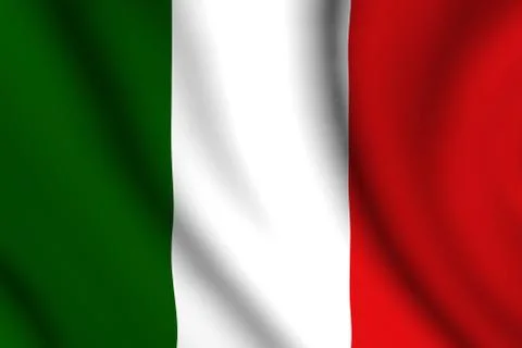 Wavy italian flag Stock Illustration