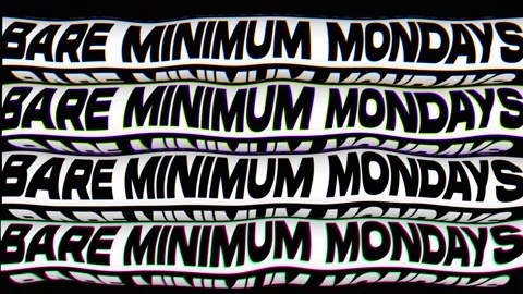 Wavy kinetic typography pattern displaying bare minimum mondays text Stock Footage 337898488