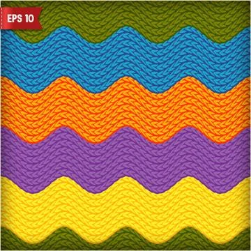 Wavy knitted seamless pattern background Stock Illustration