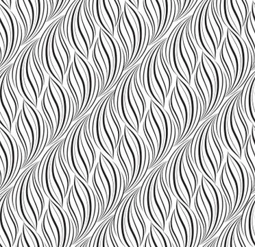 Wavy line dot seamless pattern. Floral texture. Abstract background Stock Illustration