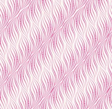 Wavy line dot seamless pattern. Floral texture. Abstract background Stock Illustration