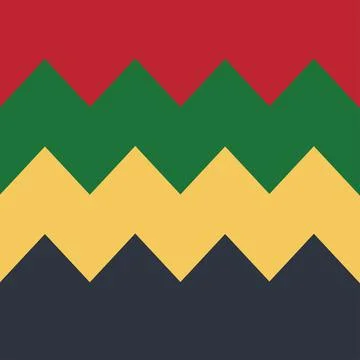 Wavy line four color in juneteenth; Stock Illustration
