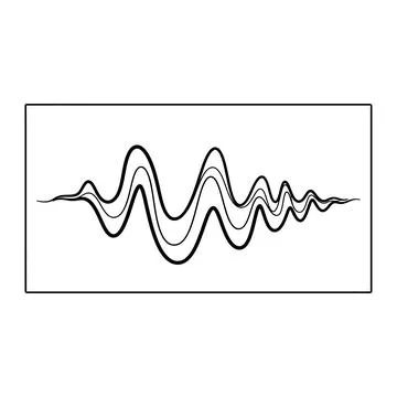 Wavy line graph abstract design with line art Illustrazione stock
