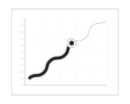 Wavy line graph with trend point modern line style data visualization element 스톡 일러스트
