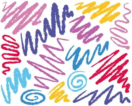 Wavy line mark. Children doodle Stock Illustration