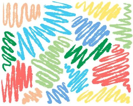 Wavy line mark. Sketch crayon Stock Illustration