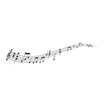 Wavy line of musical notes - melody conept Stock Illustration