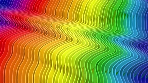 Wavy linear Rainbow colors wide Stock Footage 136547633