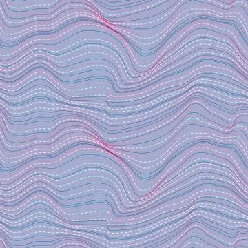 Wavy lines abstract vector seamless pattern Stock Illustration