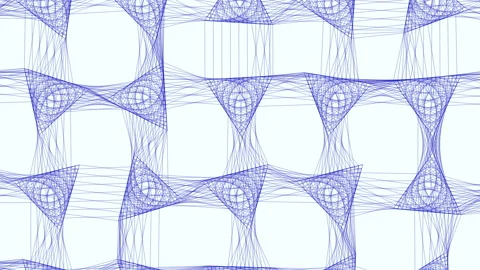 Wavy lines and directional triangles create a mesmerizing blue and white pattern Stock Footage 267046770