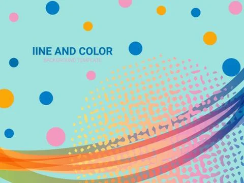 Wavy lines and dots background. Abstract design element for poster or banner. Stock Illustration