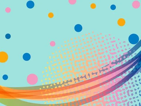 Wavy lines and dots background. Abstract design element for poster or banner Stock Illustration