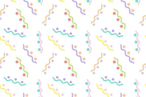Wavy Lines and Dots Seamless Pattern Stock Illustration