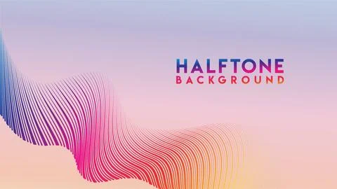Wavy Lines Background Design Template, Colorful Abstract Halftone Pattern I.. Stock Illustration