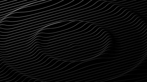 Wavy lines on a black background loop animated Video stock 322507794