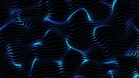 Wavy lines, blue, dark background Stock Footage 284166116