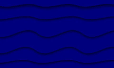Wavy lines border in paper cut style. dark blue wave wallpaper. Stock Illustration