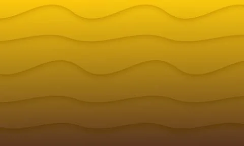 Wavy lines border in paper cut style. gradient yellow soft color wave wallpaper. Stock Illustration