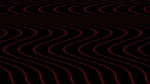 Wavy lines create an abstract background with red and Stock Footage 338995818