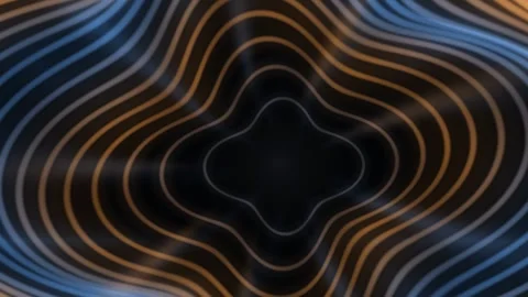 Wavy lines create patterns in dark background with blue Stock Footage 340368790