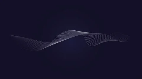 Wavy lines on a dark blue background. Inspiration and energy concept Stock Illustration
