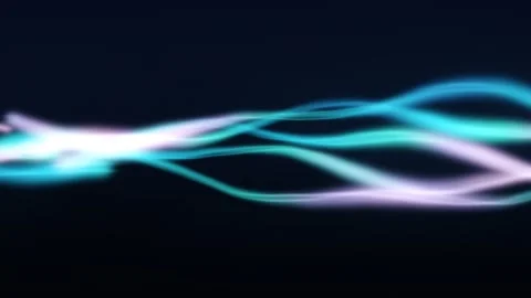Wavy lines flow horizontally across a dark abstract background Video stock 330560504