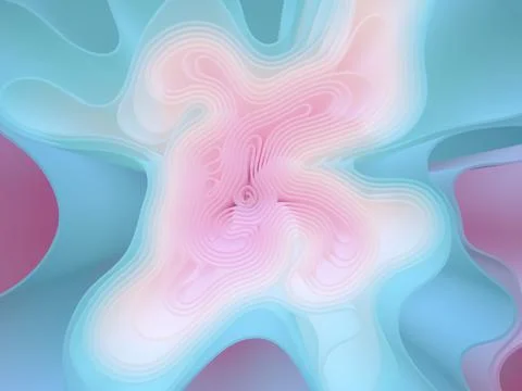 Wavy lines flow together in a hypnotic rhythm. 3d rendering Stock-Illustration