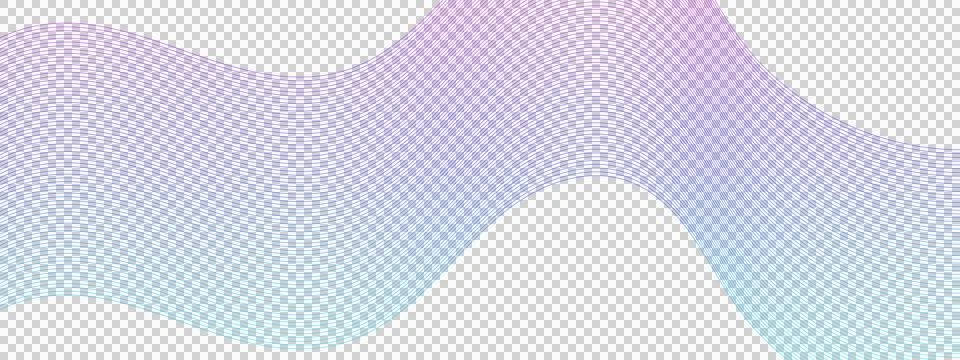 Wavy lines gradient pattern with pink blue and purple hues on white backgro.. Stock Illustration
