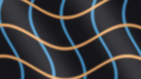 Wavy lines intertwine on black with gray shading Stock Footage 329290675