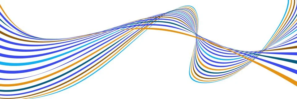 Wavy lines or ribbons. Creative unusual background with waves for creating a  イラスト素材
