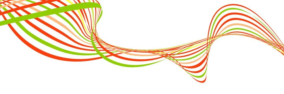 Wavy lines or ribbons. Creative unusual background with waves for creating a  Stock Illustration