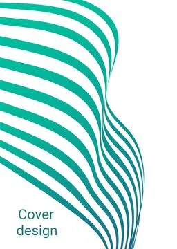 Wavy lines or ribbons. Multicolored gradient. Creative unusual background wit Stock Illustration