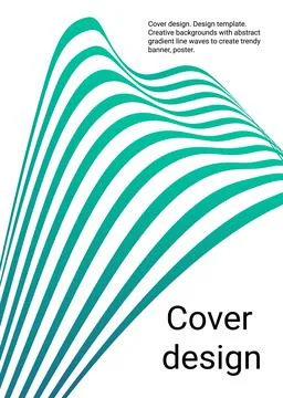 Wavy lines or ribbons. Multicolored gradient. Creative unusual background wit Stock Illustration