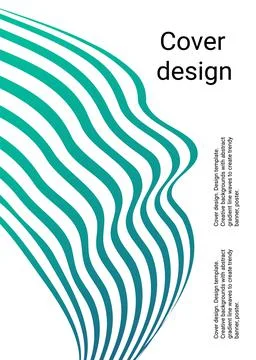 Wavy lines or ribbons. Multicolored gradient. Creative unusual background wit Stock Illustration