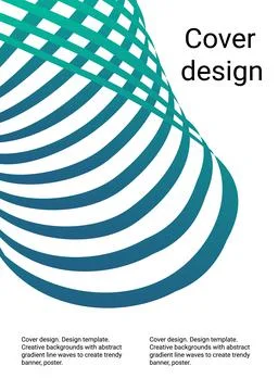Wavy lines or ribbons. Multicolored gradient. Creative unusual background wit Stock Illustration