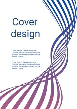 Wavy lines or ribbons. Multicolored gradient. Creative unusual background wit Stock Illustration