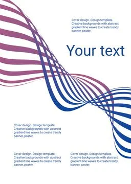 Wavy lines or ribbons. Multicolored gradient. Creative unusual background wit Stock Illustration