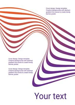 Wavy lines or ribbons. Multicolored gradient. Creative unusual background wit Illustrazione stock