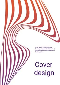 Wavy lines or ribbons. Multicolored gradient. Creative unusual background wit Illustrazione stock