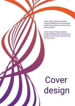 Wavy lines or ribbons. Multicolored gradient. Creative unusual background wit Stock Illustration