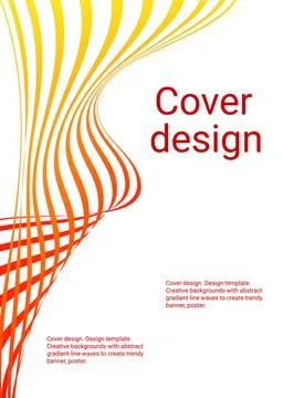 Wavy lines or ribbons. Multicolored gradient. Creative unusual background wit Illustrazione stock
