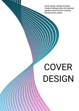 Wavy lines or ribbons. Multicolored gradient. Creative unusual background wit Stock Illustration